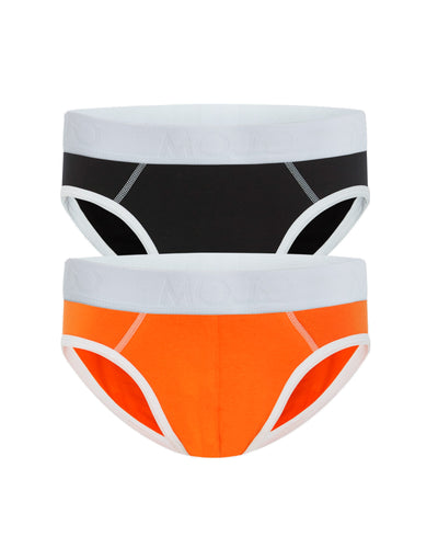 z_Basic Brief 2.0 - Black & Orange 2 Pack $45 - Mojo Downunder