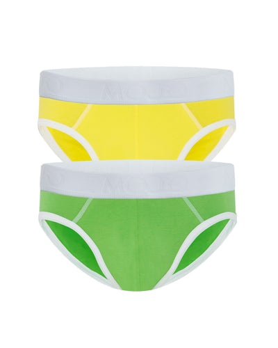 z_Basic Brief 2.0 - Green & Gold 2 Pack Brief $45 - Mojo Downunder