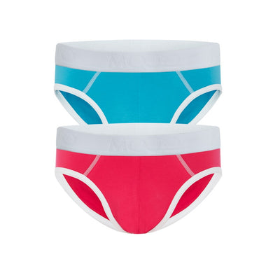 z_Basic Briefs 2.0 - Fuschia & Blue 2 Pack Brief $45 - Mojo Downunder